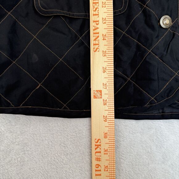 Vtg Hunt Club Silk Quilted Vest Womens Large Black Equestrian Barn Chore Preppy - Picture 11 of 15